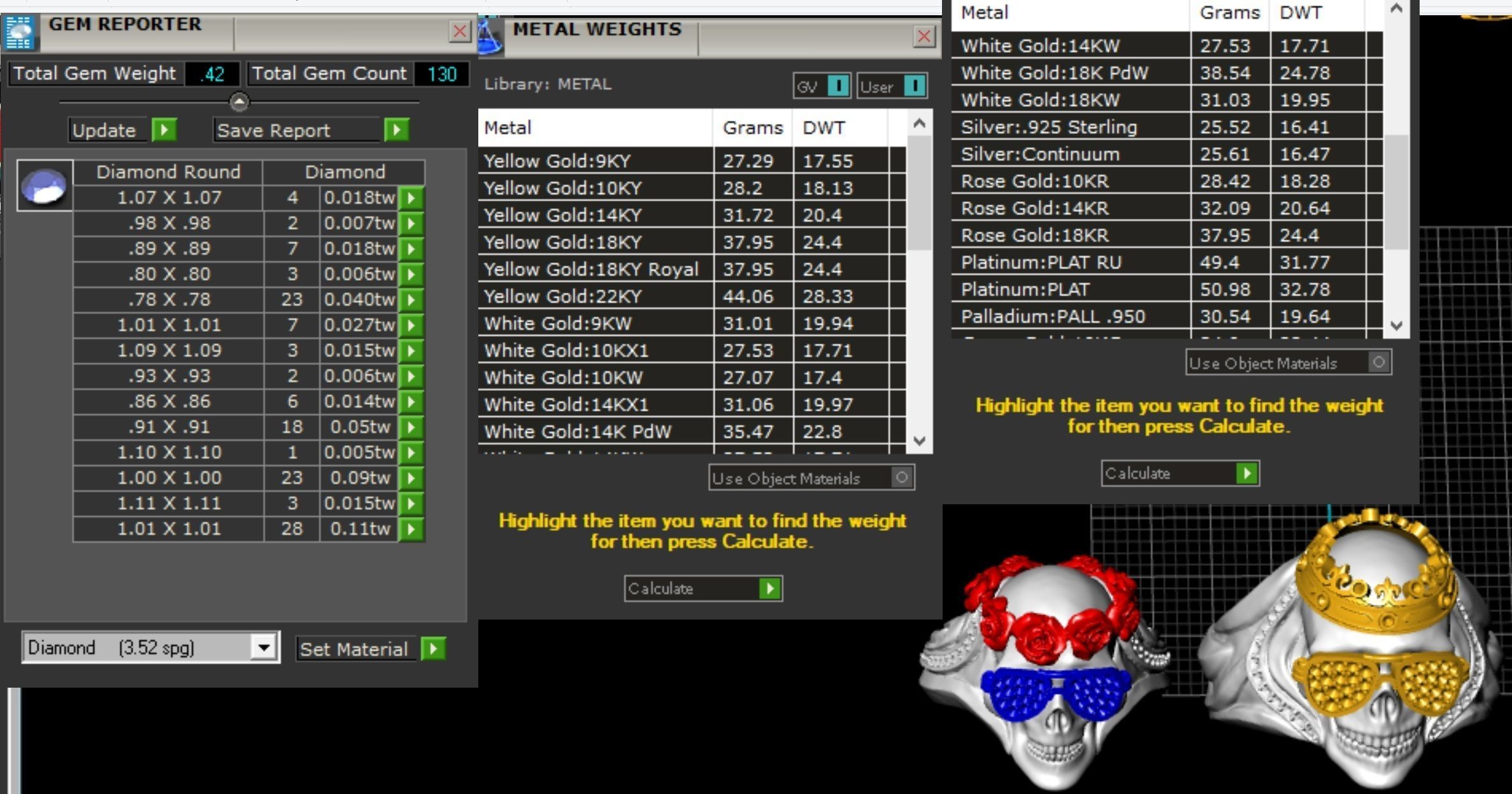 Rings with Couple skulls 3D print model_13