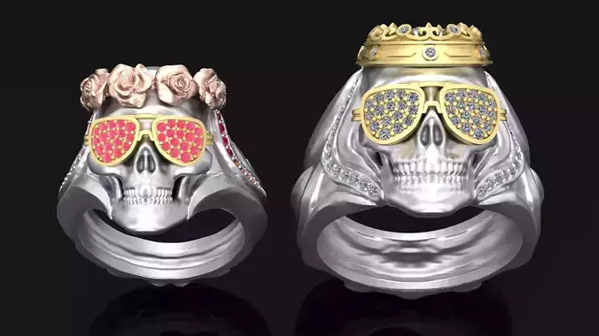 Rings with Couple skulls