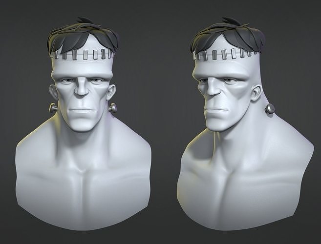 Frankenstein  monster cartoon character base 3D model