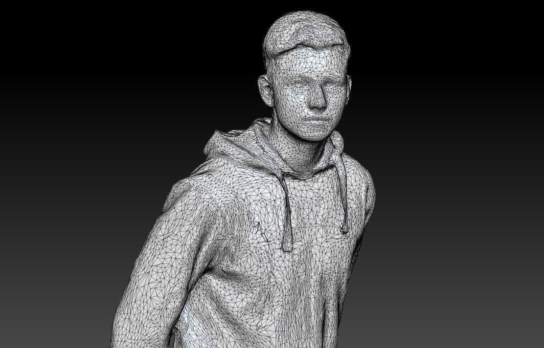 Young handsome man riding on skateboard 234 Low-poly 3D model_6