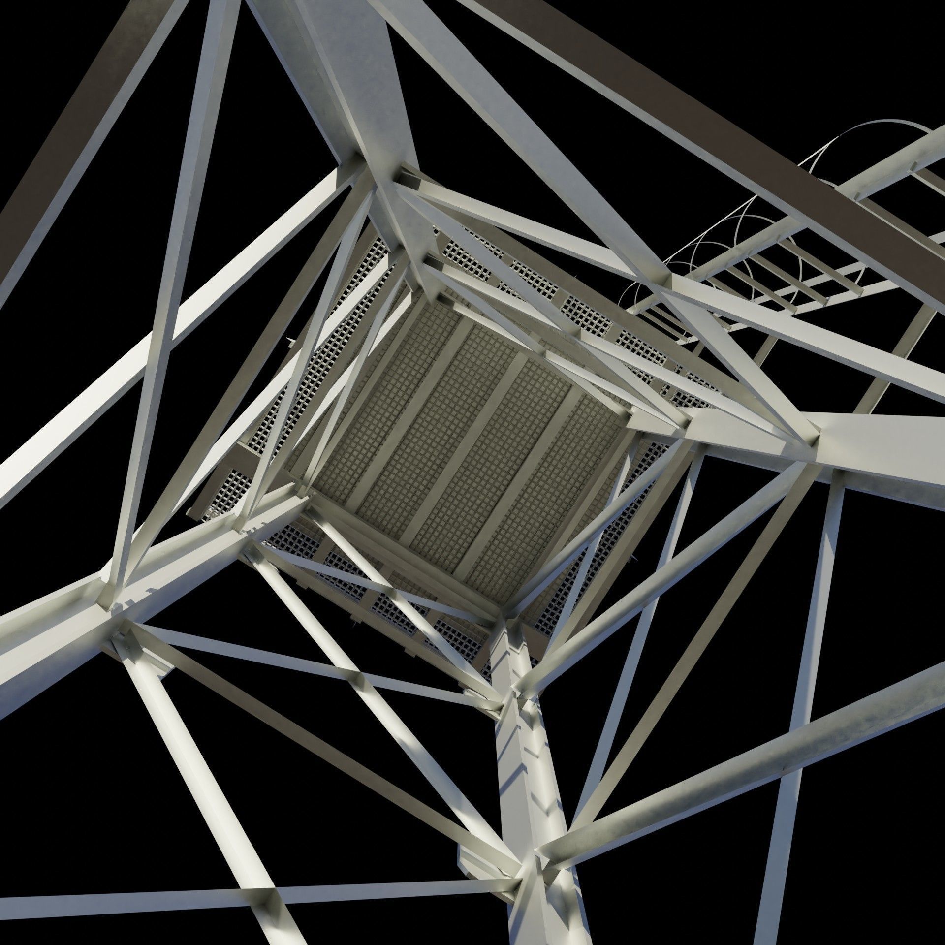 Steel Corrugated Sheet Water Tank - Authentic Industrial Detail Low-poly 3D model_6