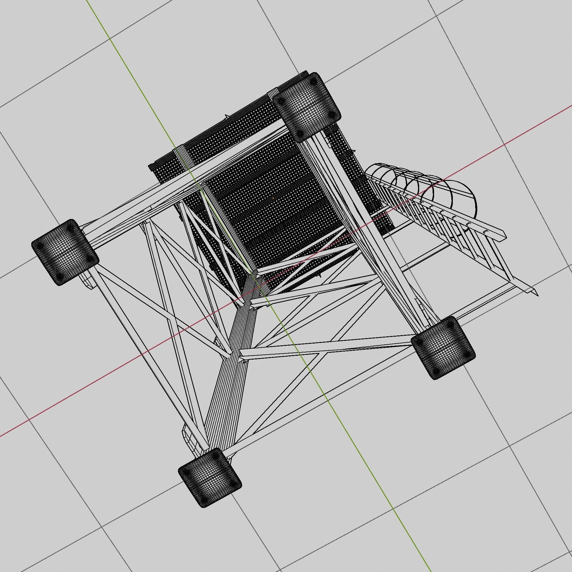 Steel Corrugated Sheet Water Tank - Authentic Industrial Detail Low-poly 3D model_7