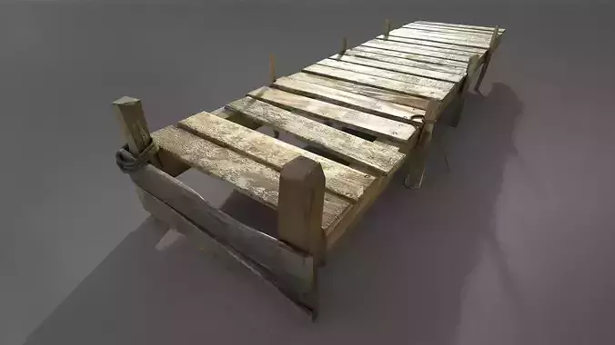 Old Wooden Pier Low-poly 3D model