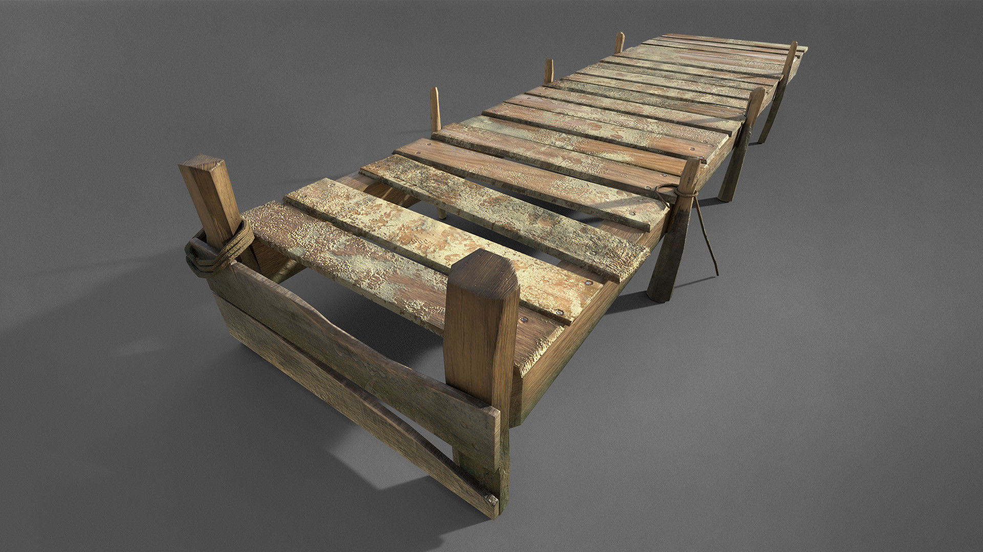 Old Wooden Pier Low-poly 3D model_4