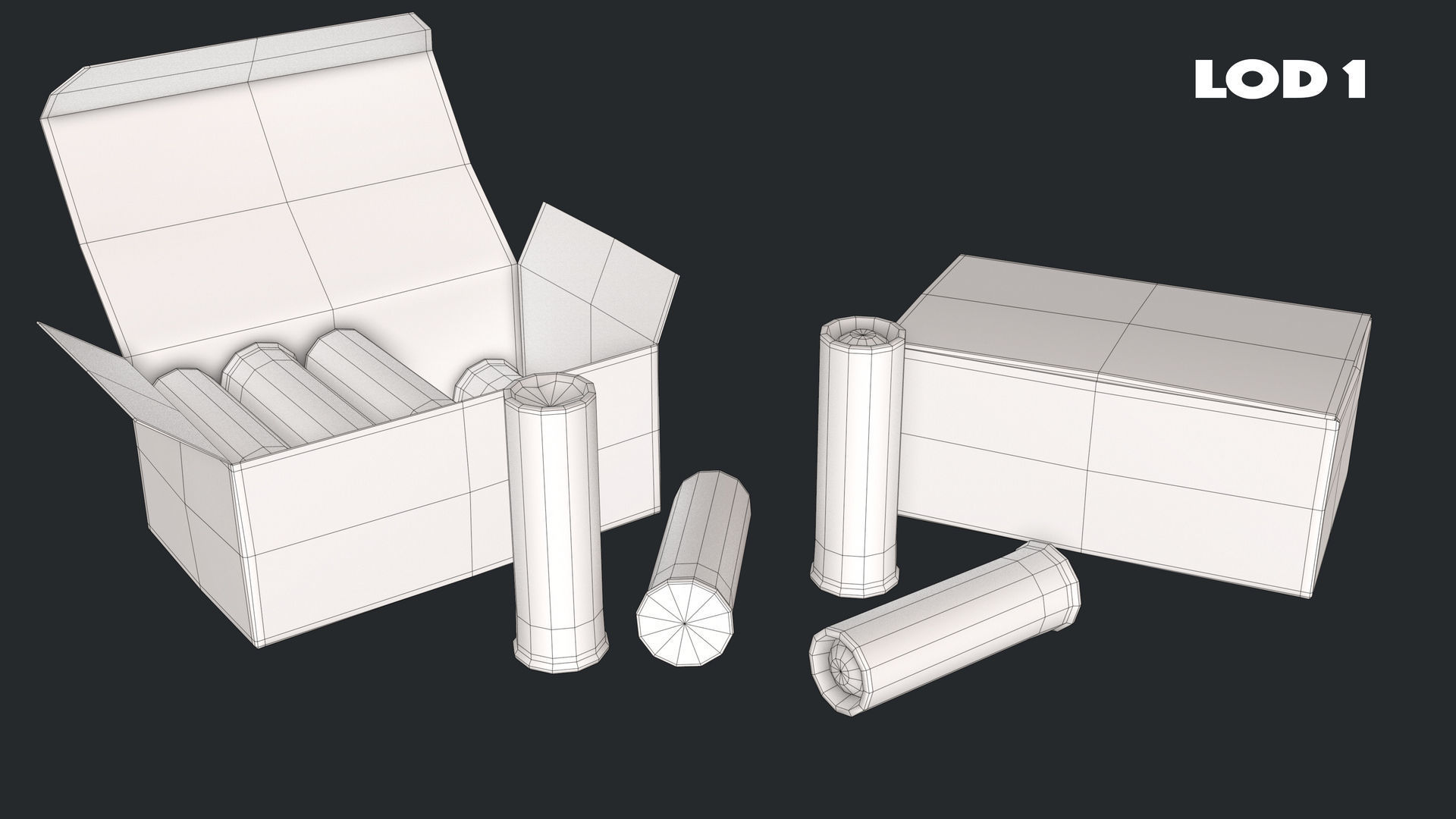 12 Gauge Shotgun Ammunition Pack Low-poly 3D model_12