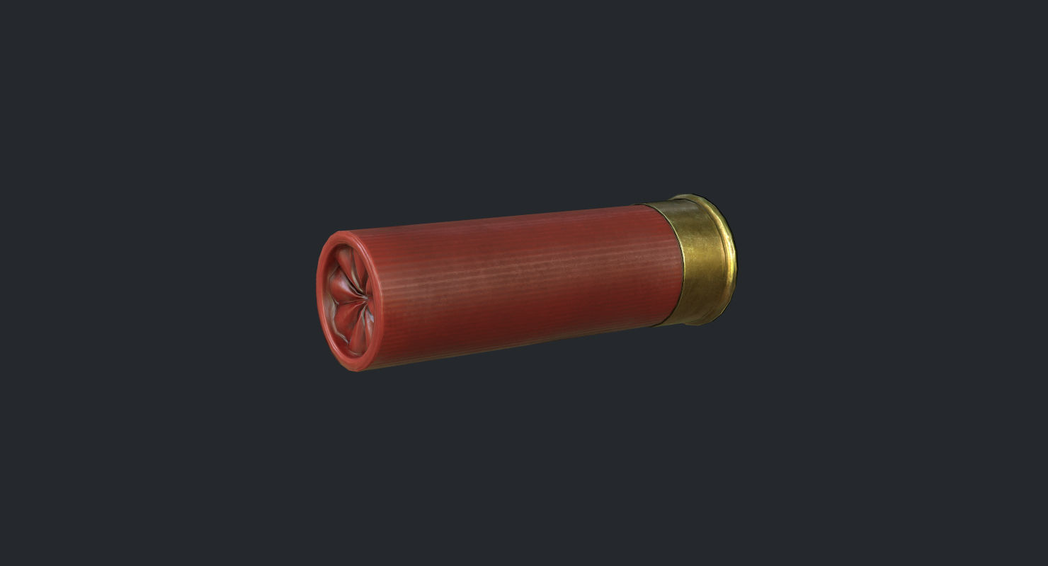 12 Gauge Shotgun Ammunition Pack Low-poly 3D model_3