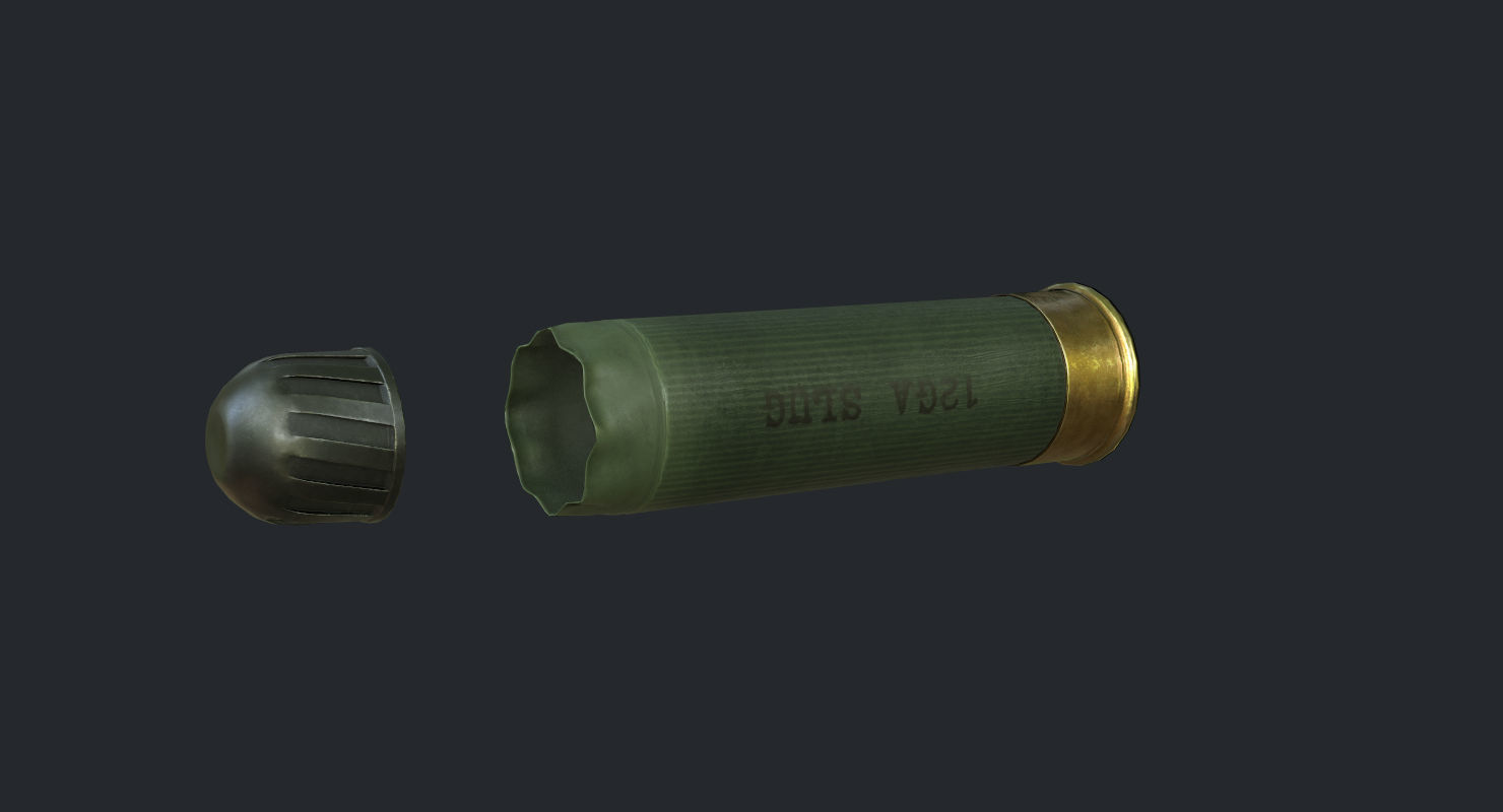 12 Gauge Shotgun Ammunition Pack Low-poly 3D model_6