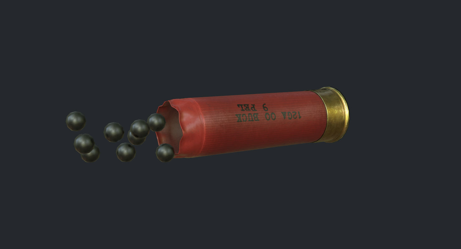 12 Gauge Shotgun Ammunition Pack Low-poly 3D model_4