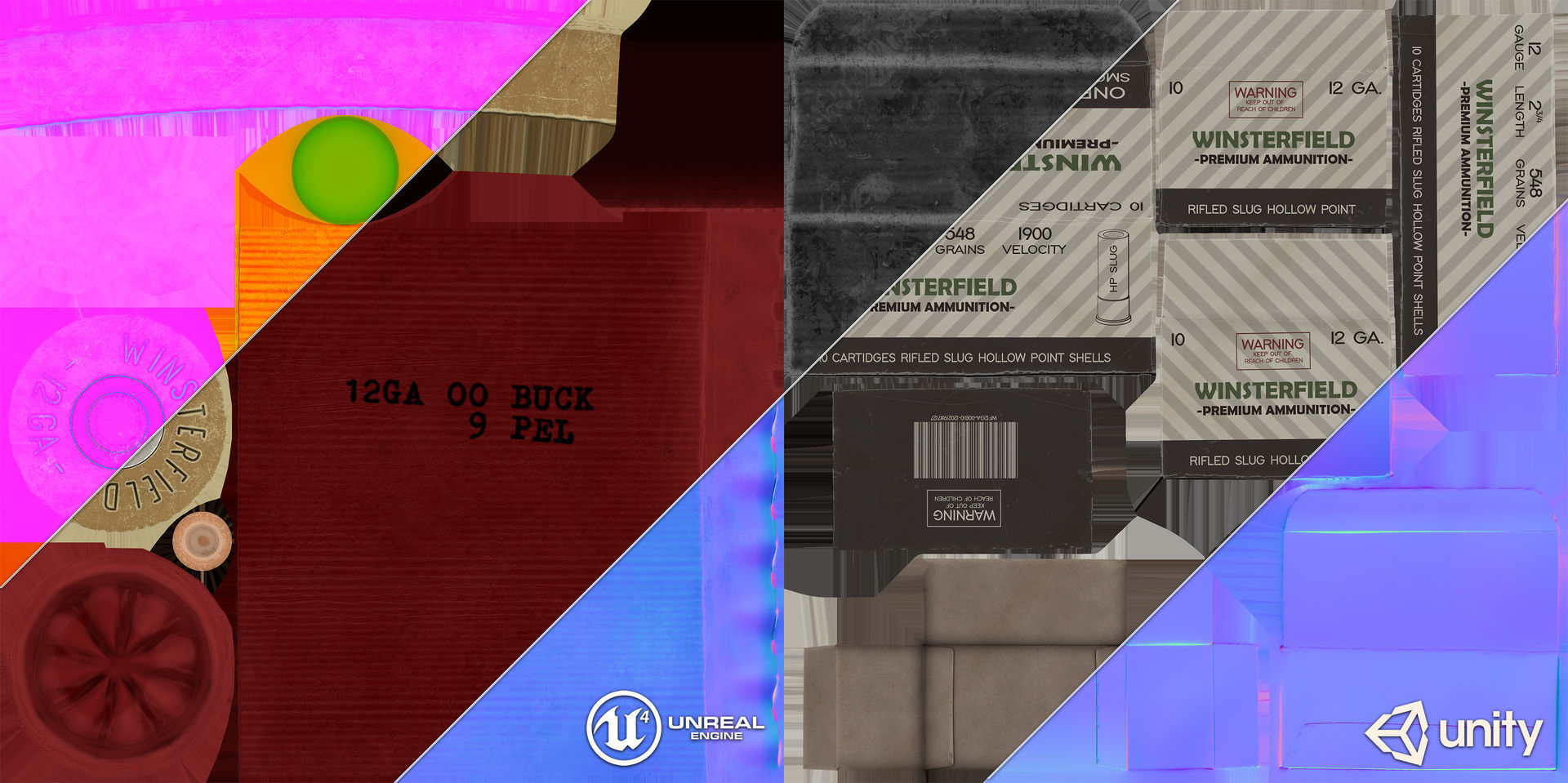 12 Gauge Shotgun Ammunition Pack Low-poly 3D model_14