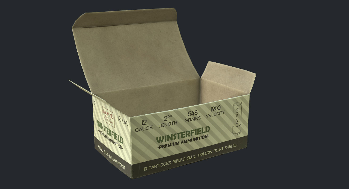 12 Gauge Shotgun Ammunition Pack Low-poly 3D model_8