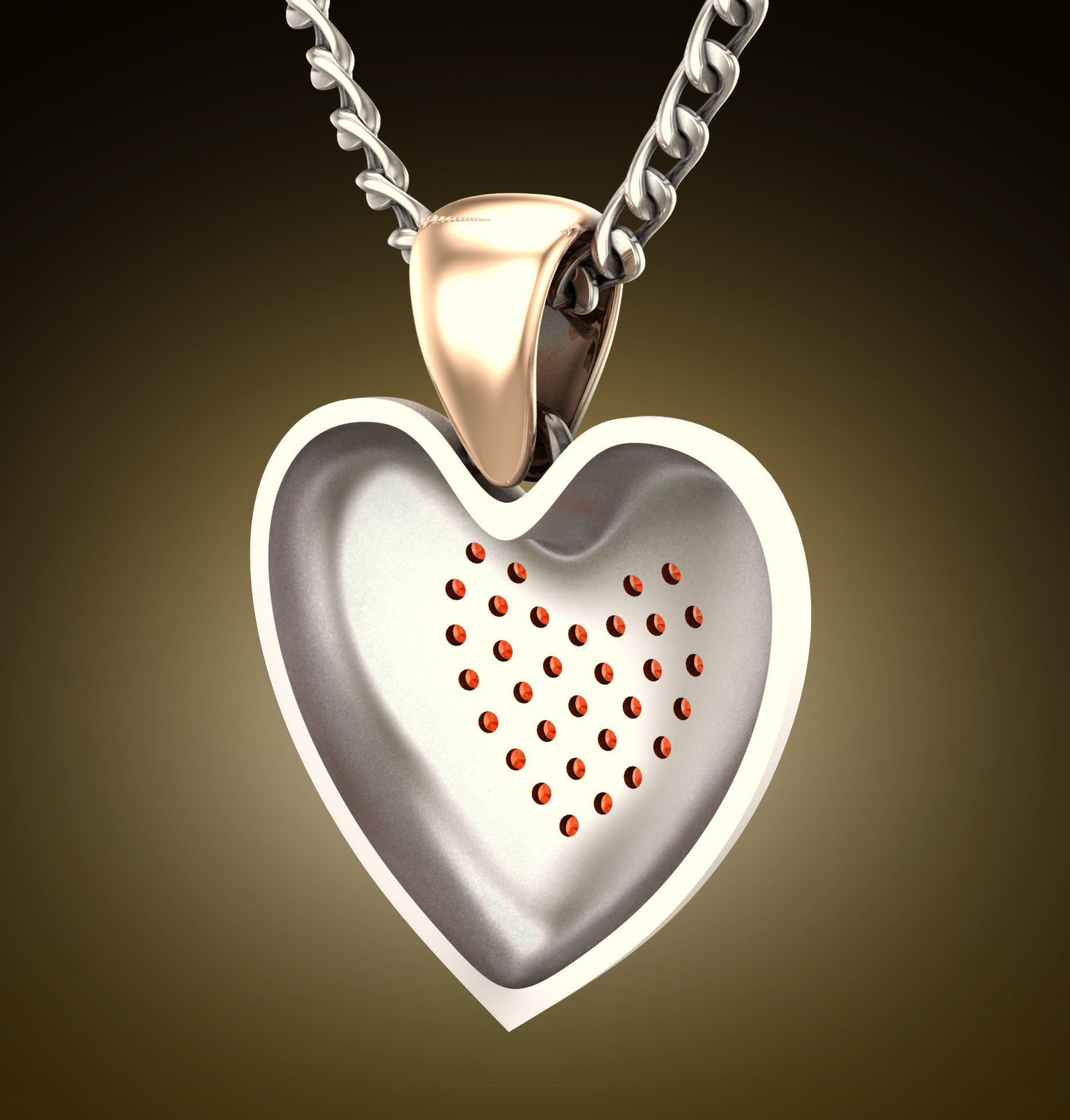Initial Heart Pendants 3D print model_13