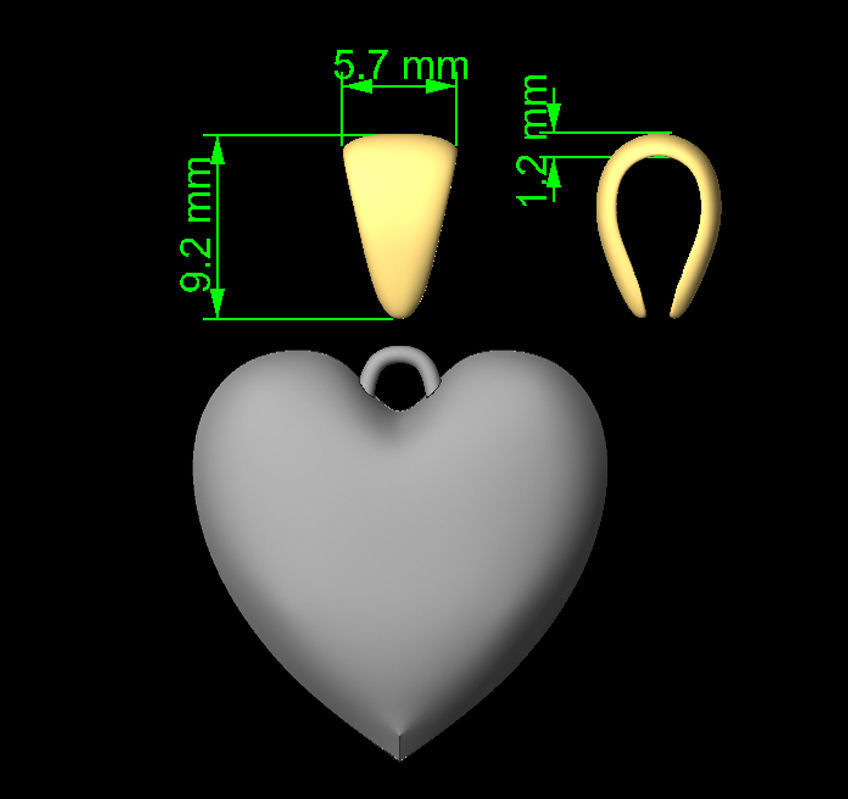 Initial Heart Pendants 3D print model_11
