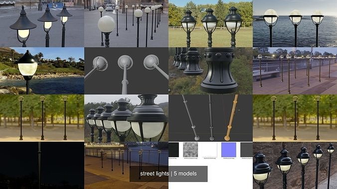 street lights 3D Model Collection