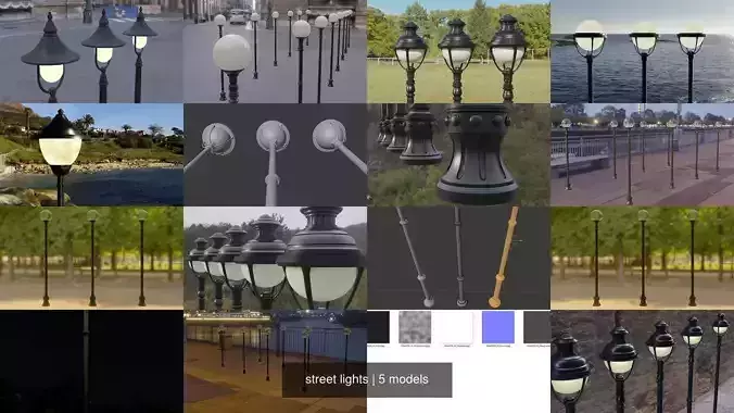 street lights 3D Model Collection