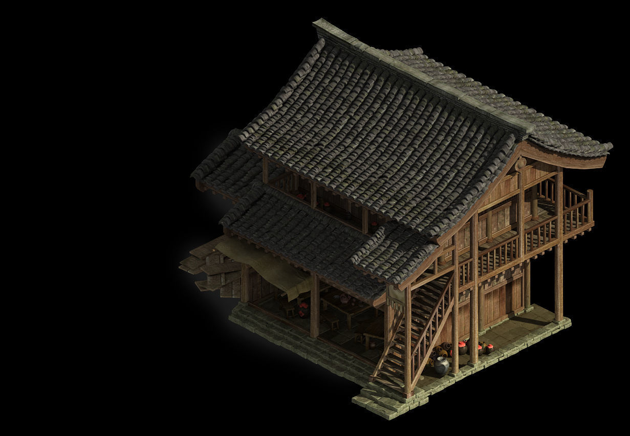 Tavern-Folk House-Double Storey Building 23 3D model_1