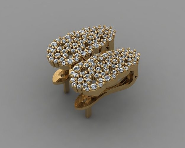 Y-123 diamond earring 3D print model