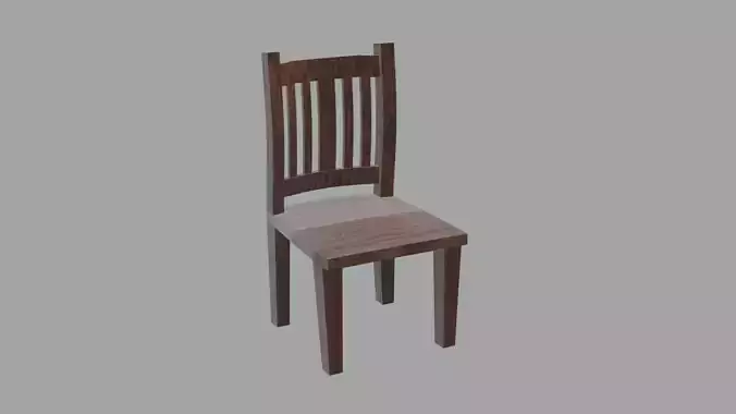 Wood Chair  Low-poly 3D model