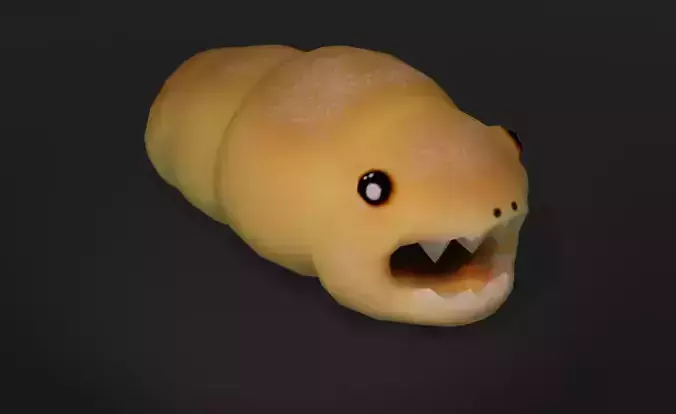 Hand Painted Croissant Monster Low-poly 3D model