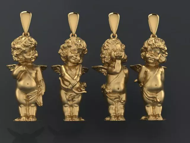 4 Angel four figurines 3D print model_0