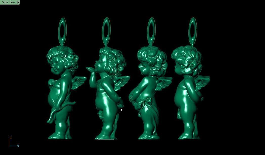 4 Angel four figurines 3D print model_6