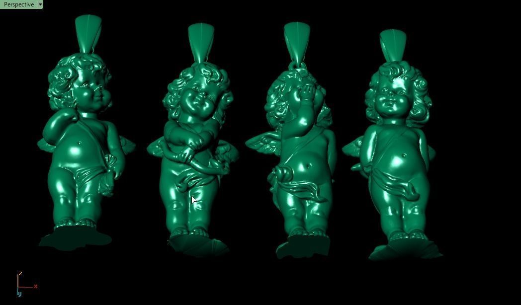 4 Angel four figurines 3D print model_13