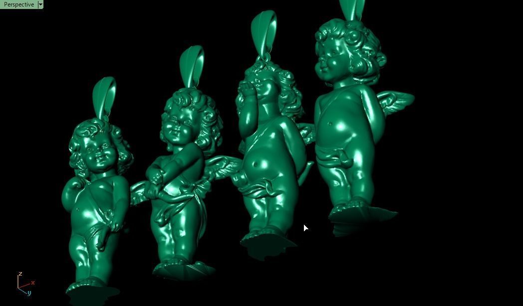 4 Angel four figurines 3D print model_14