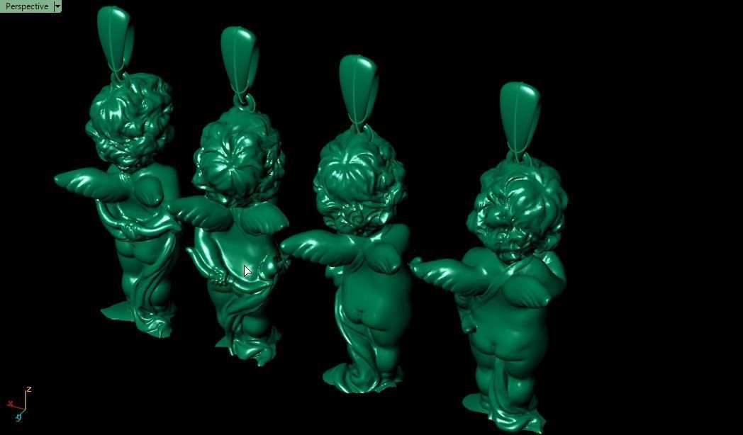 4 Angel four figurines 3D print model_17