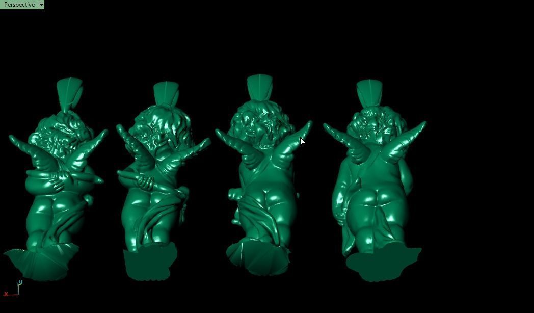 4 Angel four figurines 3D print model_18
