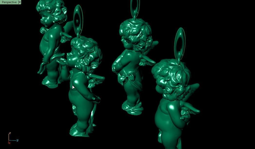 4 Angel four figurines 3D print model_5