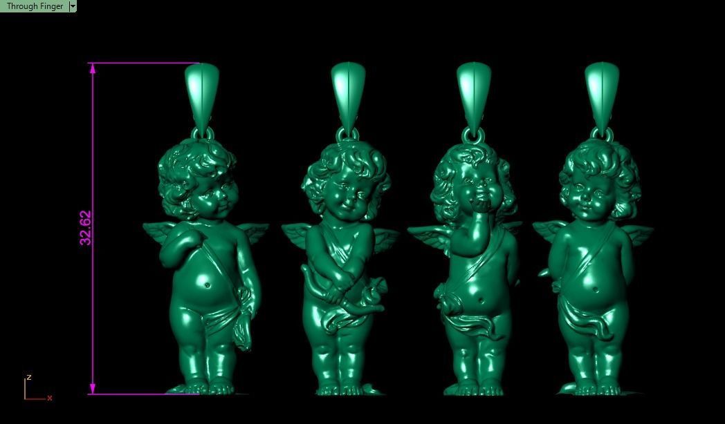 4 Angel four figurines 3D print model_24