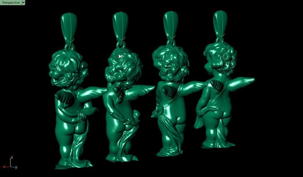 4 Angel four figurines 3D print model_16