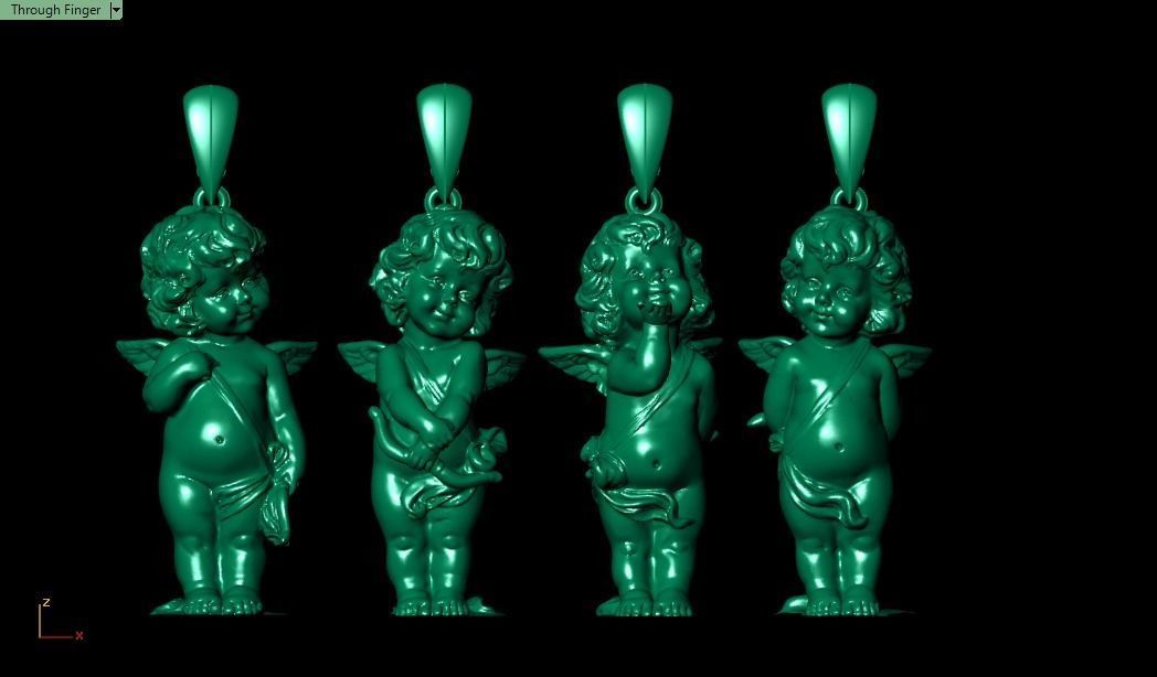 4 Angel four figurines 3D print model_1