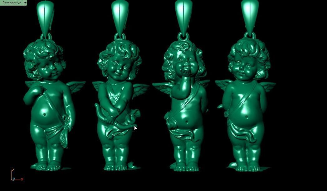 4 Angel four figurines 3D print model_9