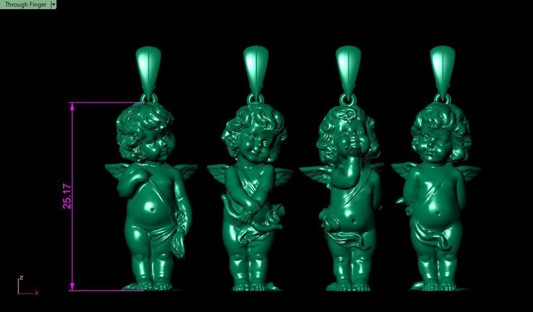 4 Angel four figurines 3D print model_20