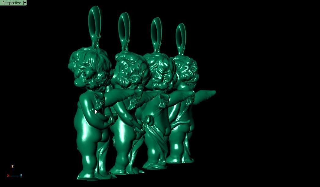 4 Angel four figurines 3D print model_15