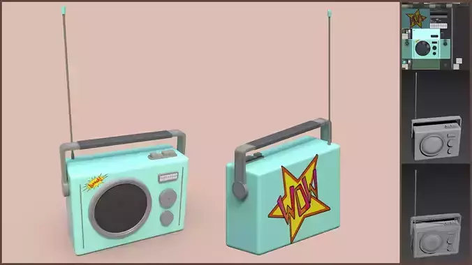 Retro Radio with Stickers