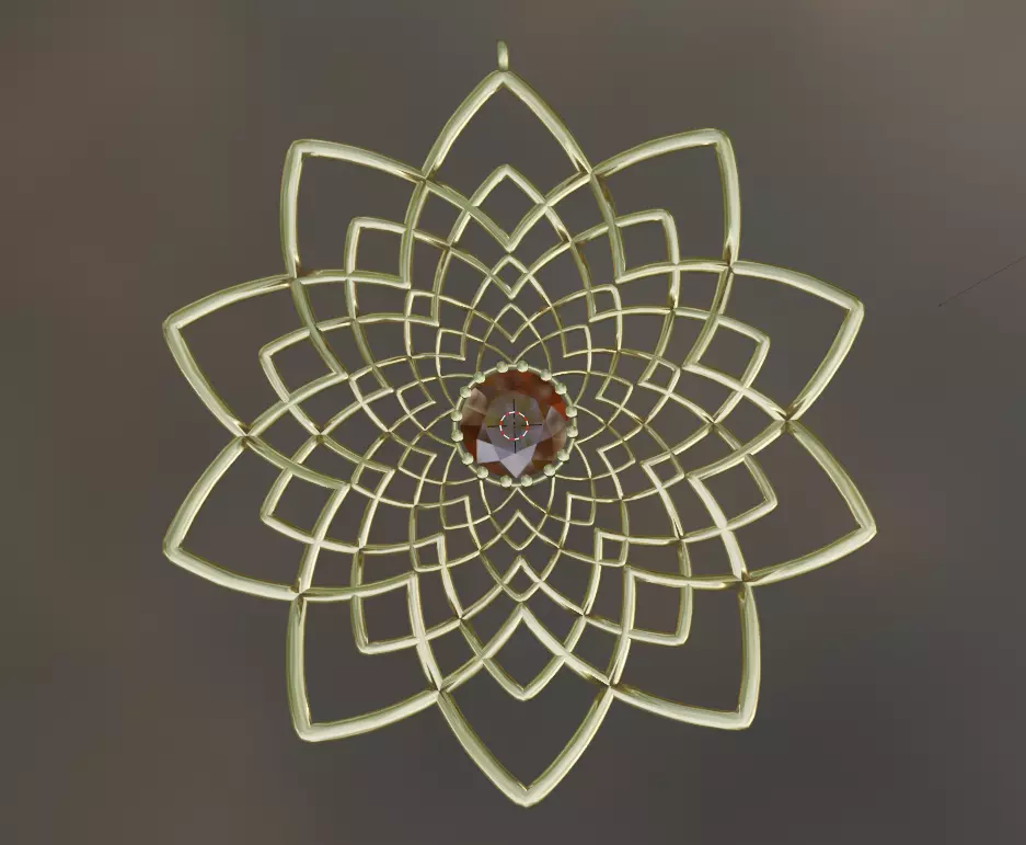 Lily pendant 3D print model_0