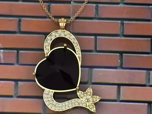 Heart onyx pendant 3D print model