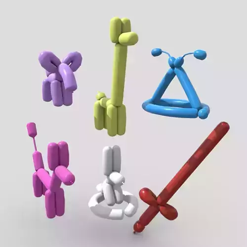 Balloon Pack 2 Low-poly 3D model
