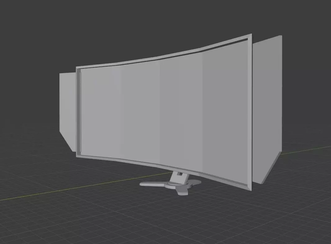 Computer monitors Low-poly 3D model_0