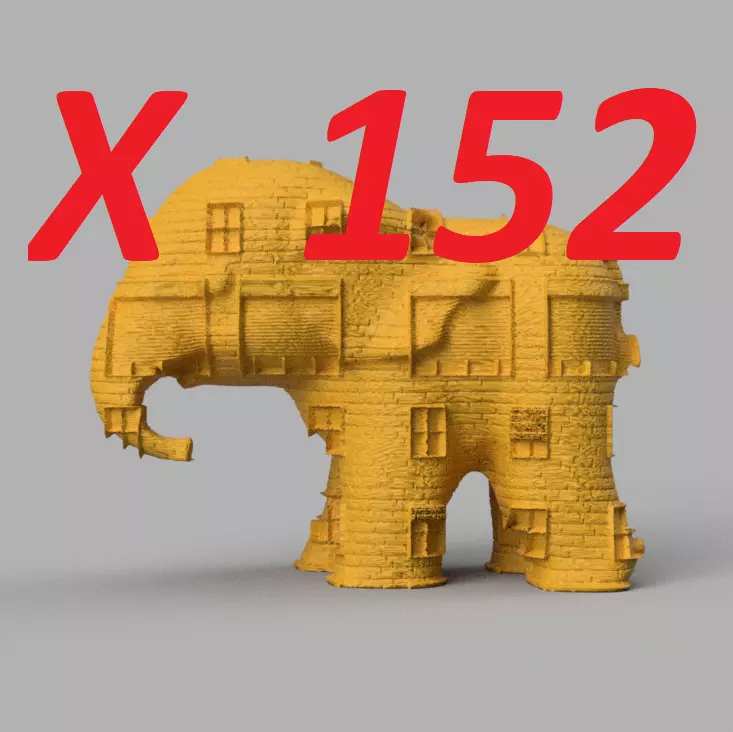 Elephant X152 pack 3 print 3D print model