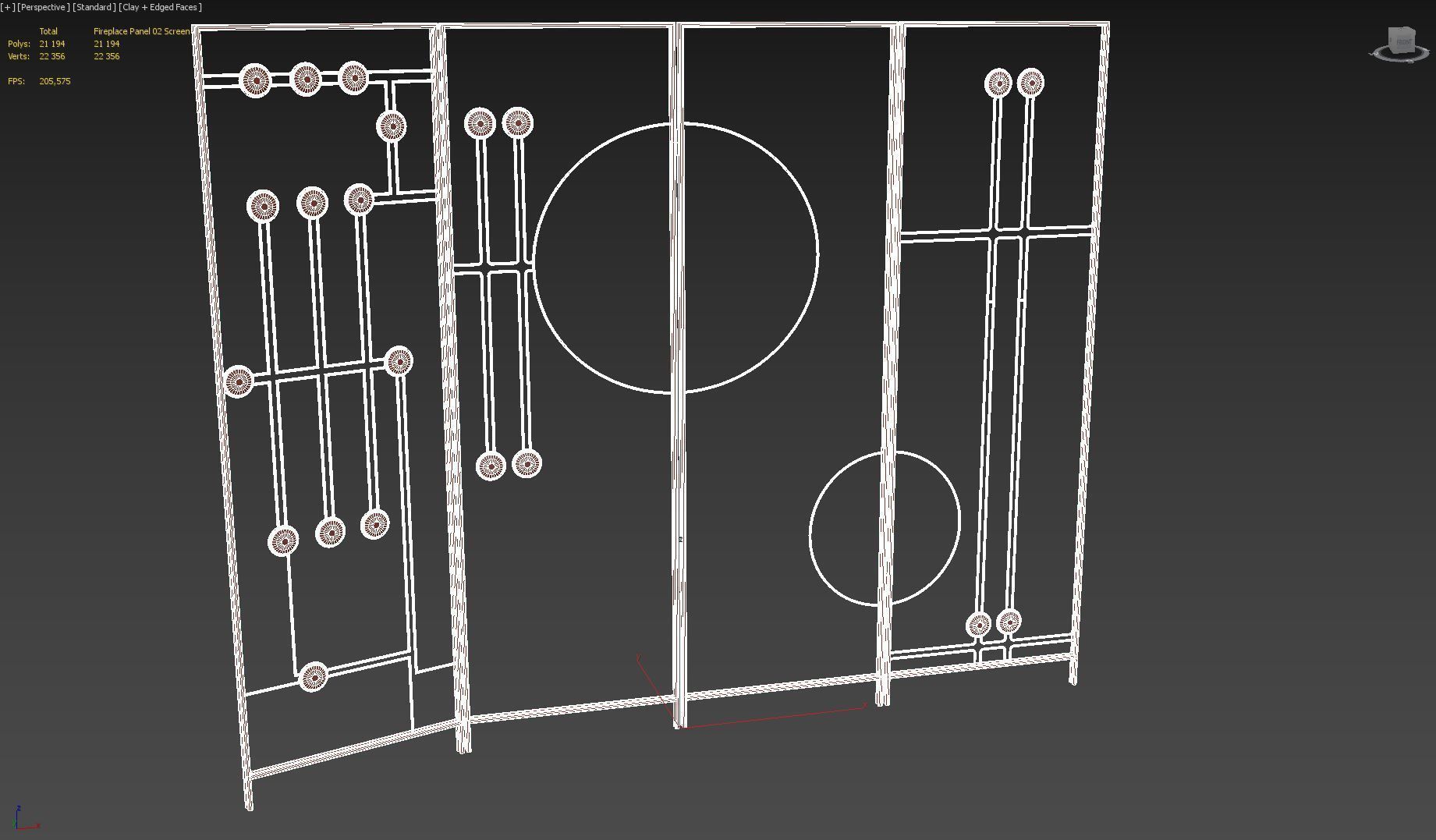 Fireplace Panel 02 Screen 3D model_16