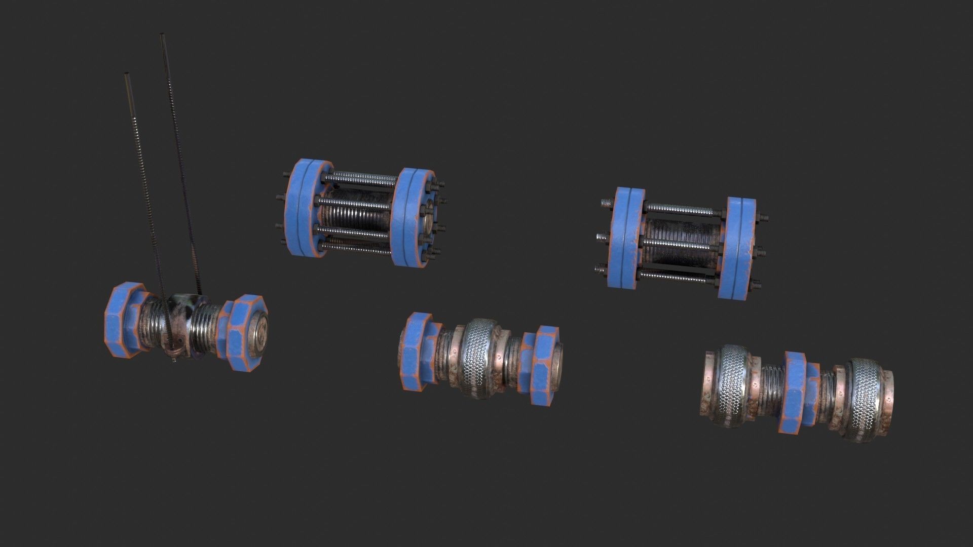 Modular Pipes - Water Treatment Low-poly 3D model_13