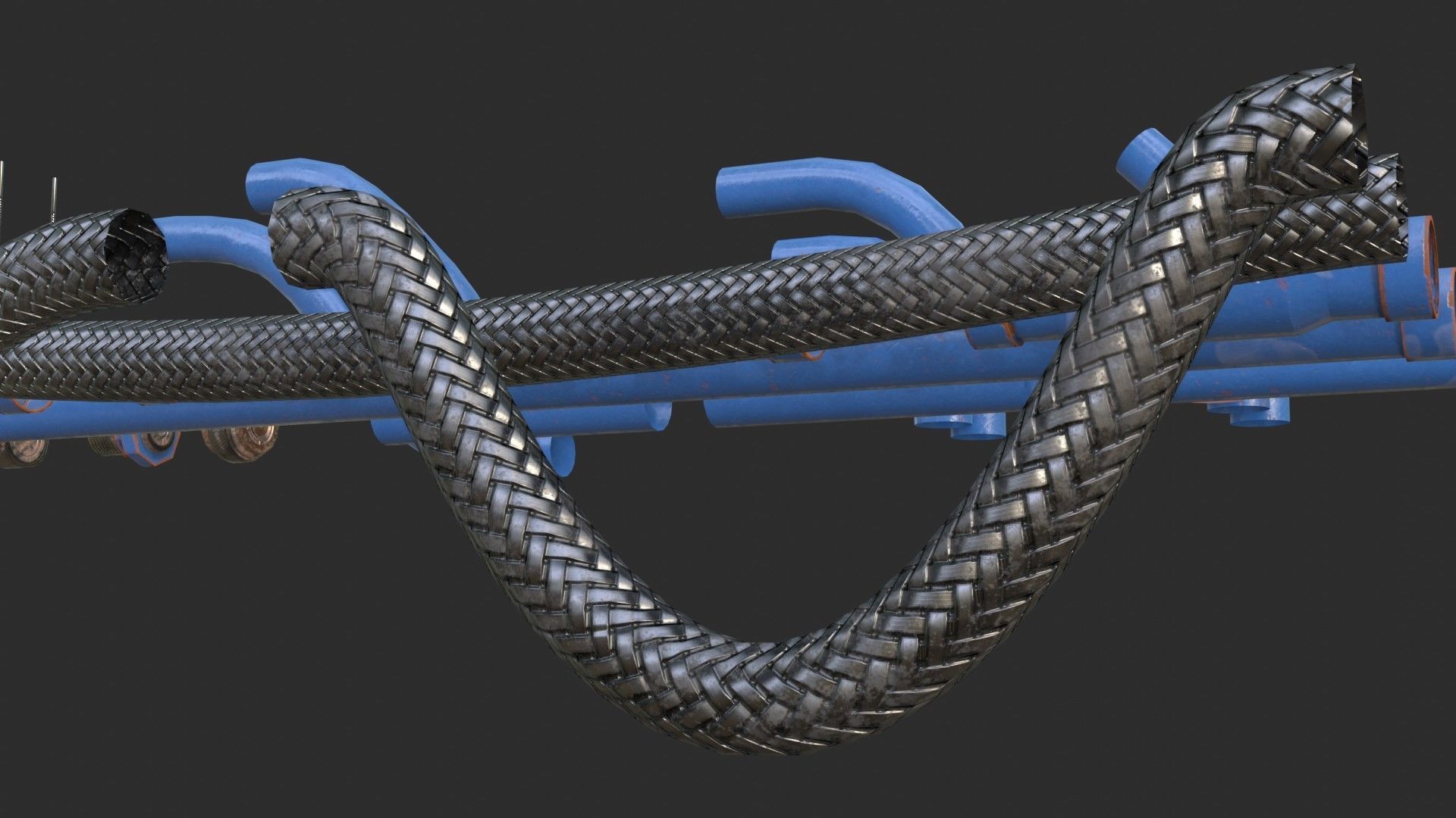 Modular Pipes - Water Treatment Low-poly 3D model_6