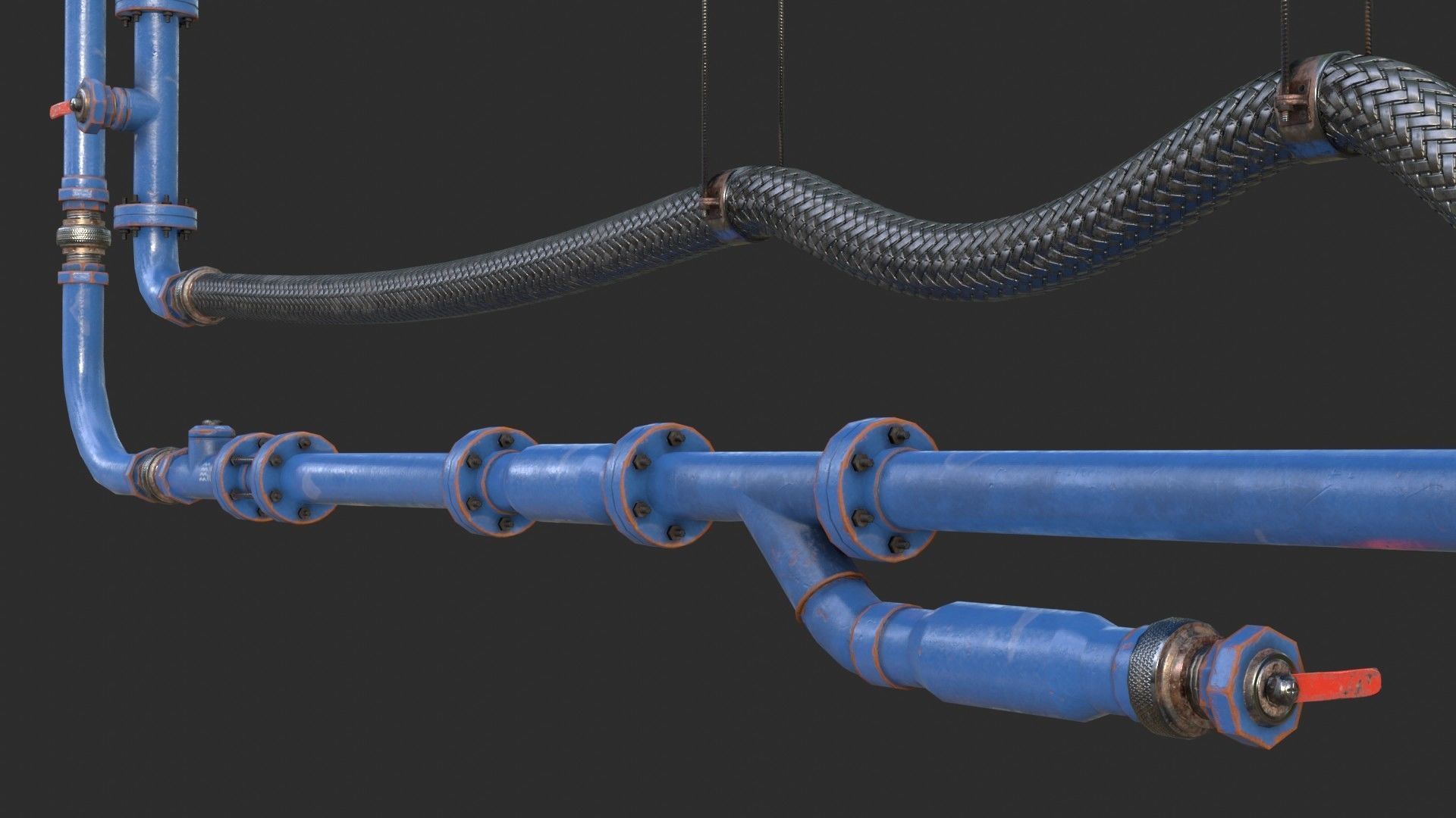Modular Pipes - Water Treatment Low-poly 3D model_16