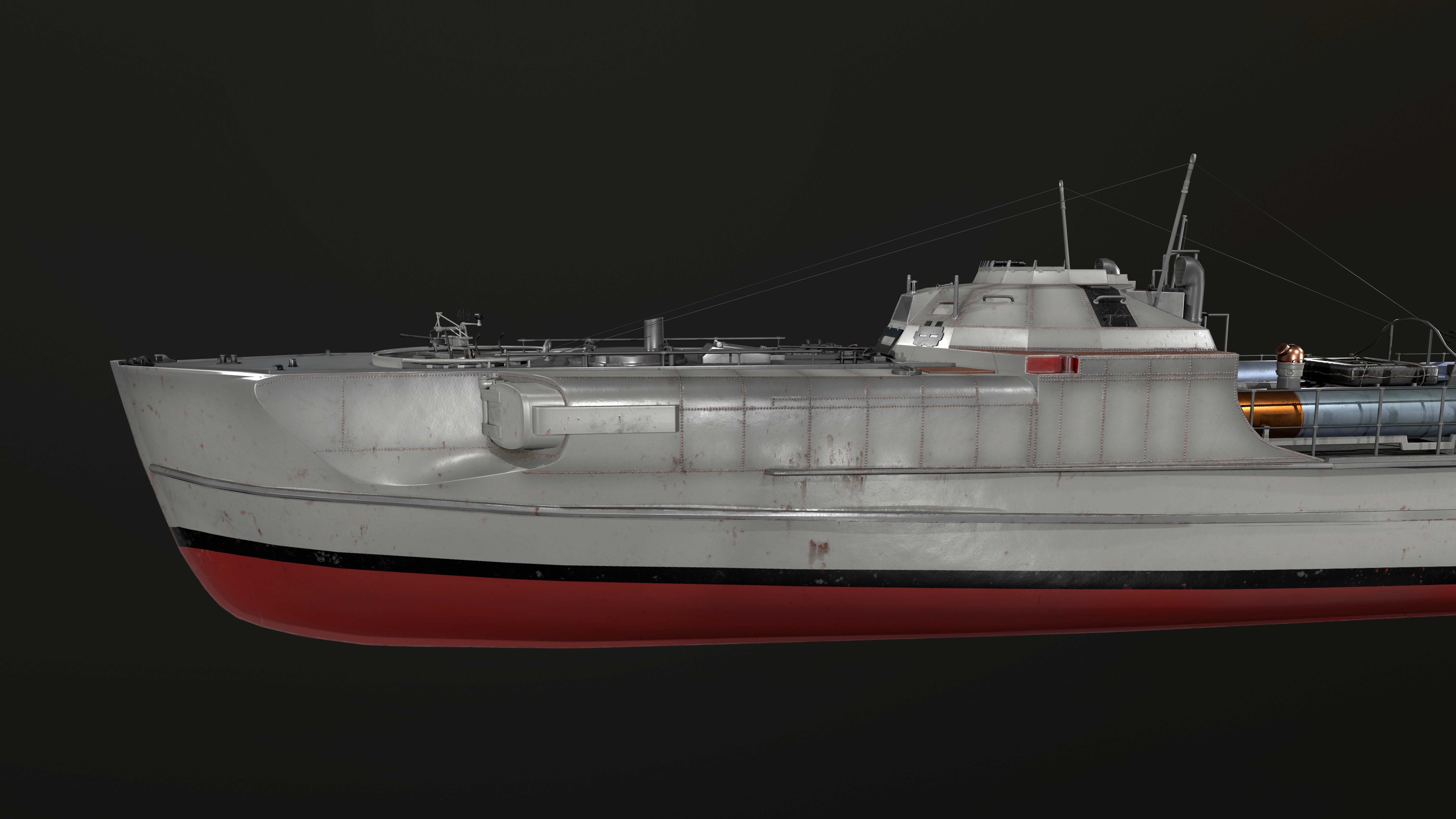 Torpedo boat S-100 Low-poly 3D model_1
