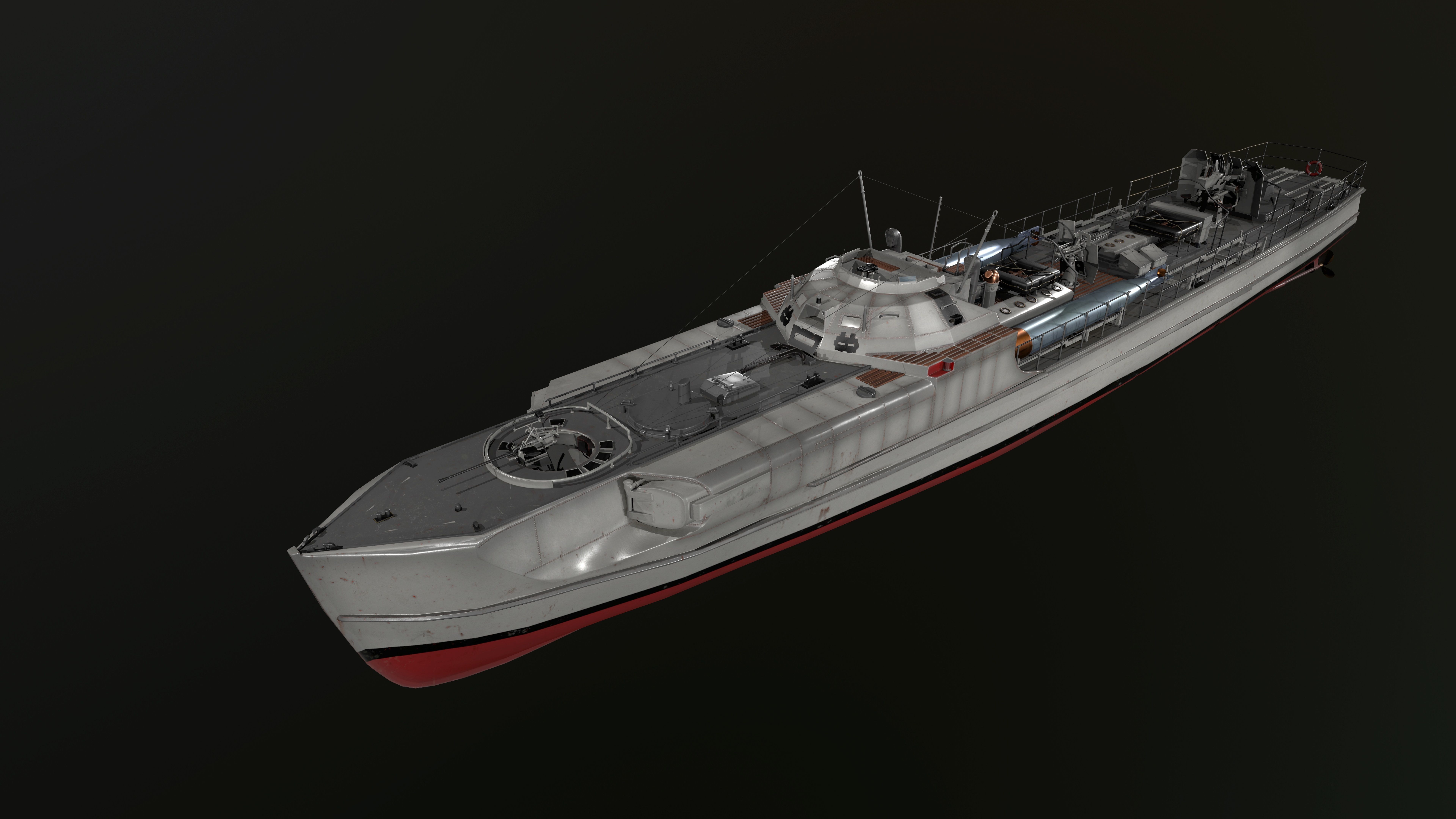 Torpedo boat S-100 Low-poly 3D model_4