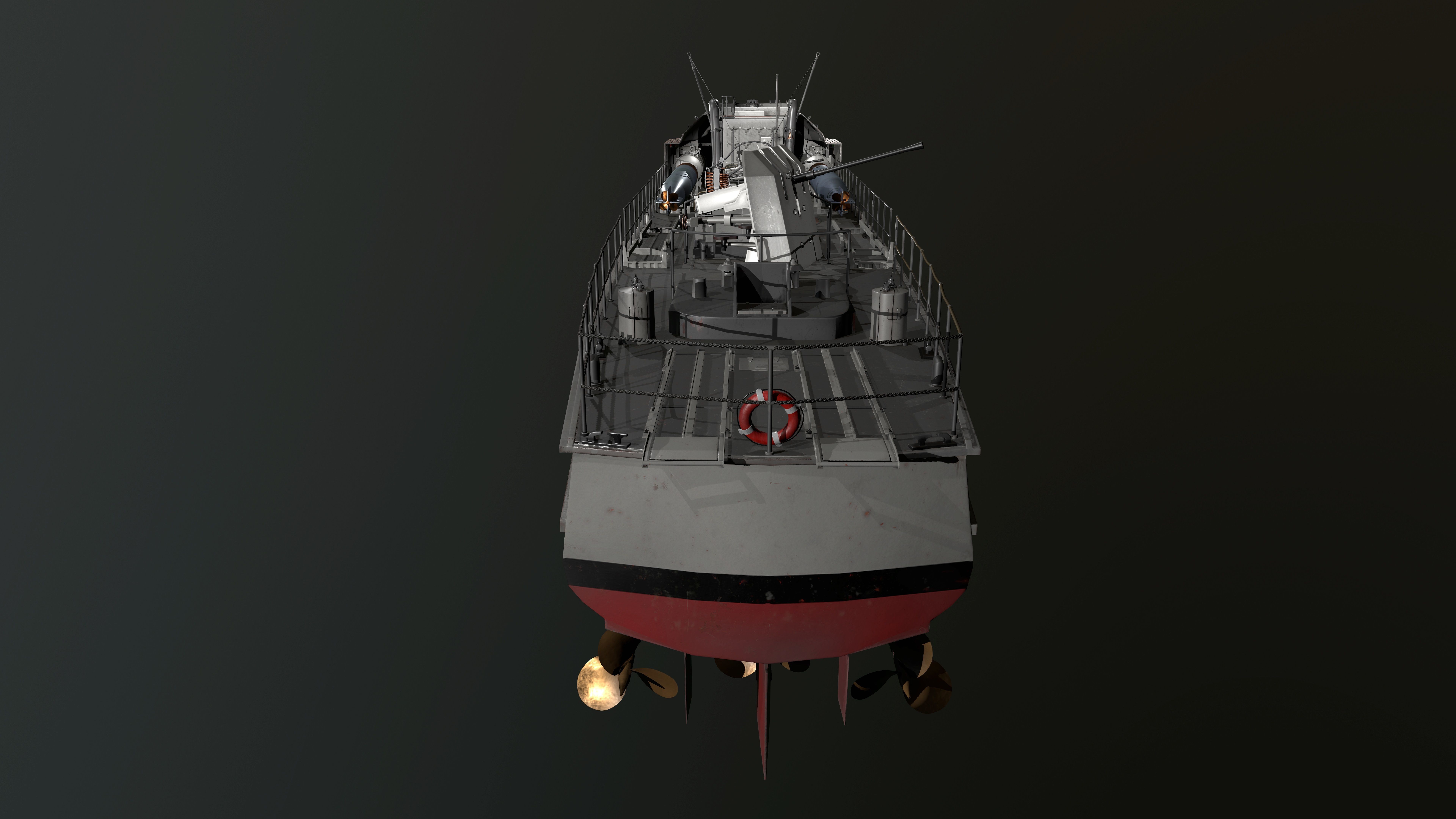 Torpedo boat S-100 Low-poly 3D model_9