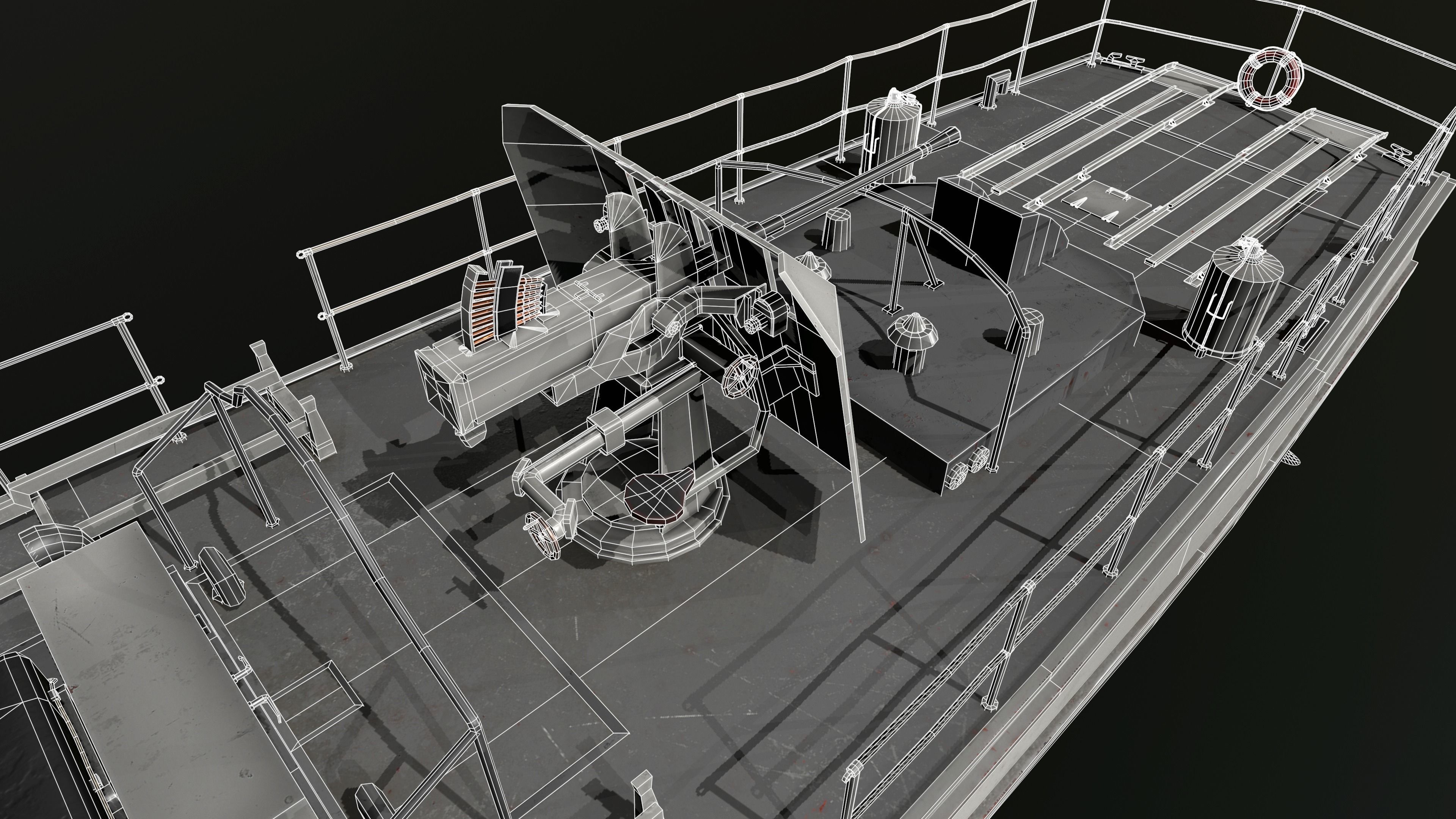 Torpedo boat S-100 Low-poly 3D model_13