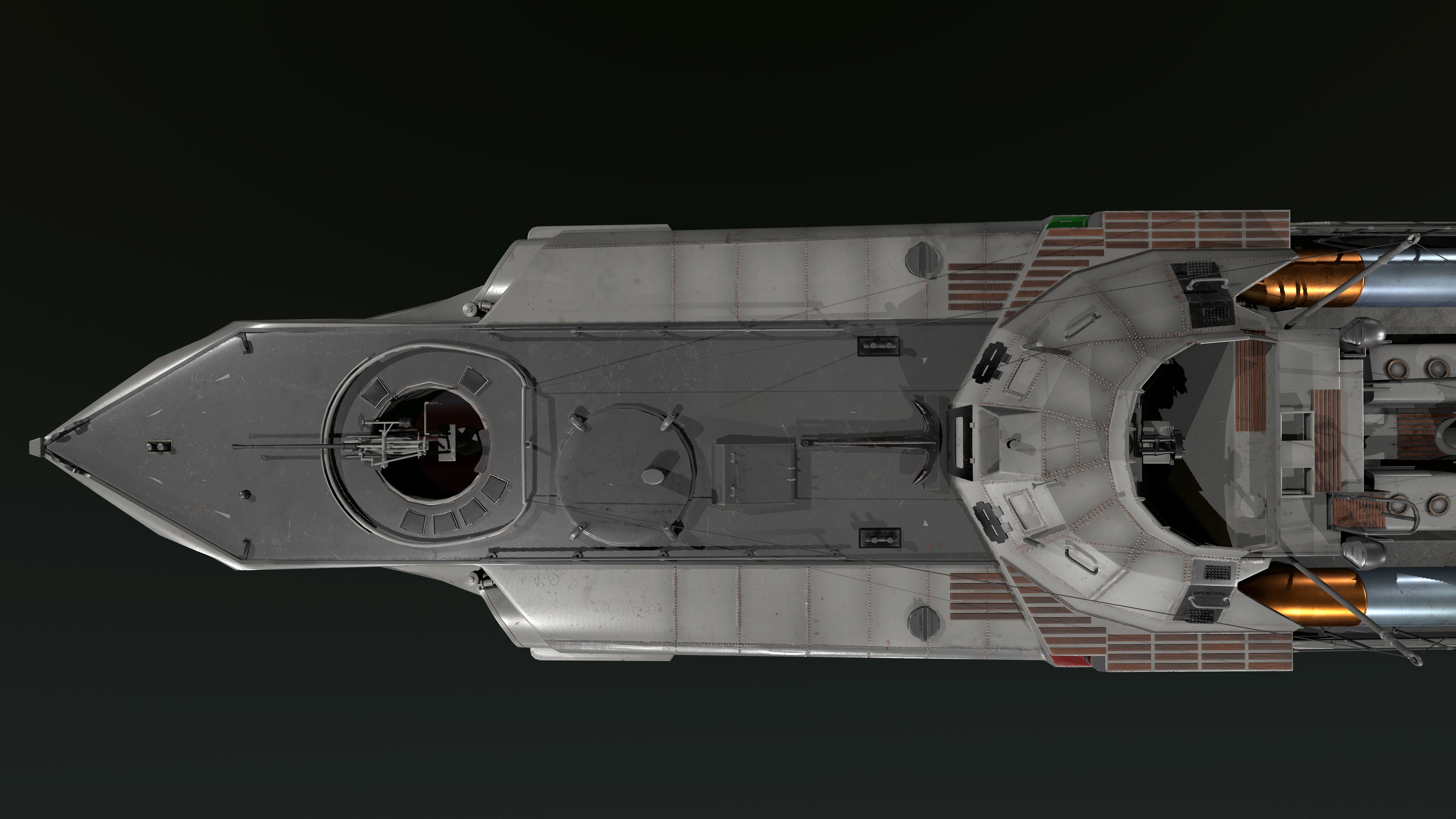 Torpedo boat S-100 Low-poly 3D model_5